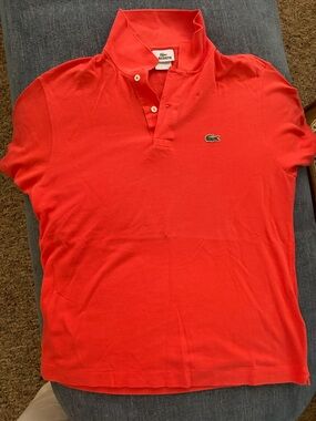 Lacoste Red Polo with Green Croc Logo